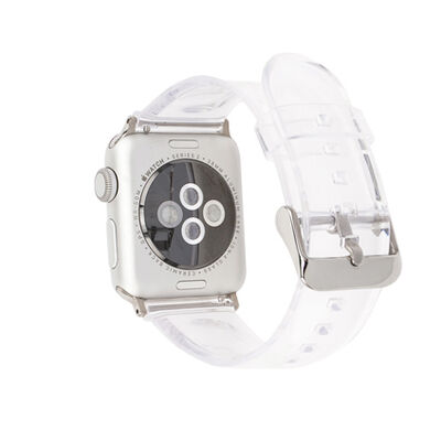 ​​​Apple Watch 38mm KRD-13 Şeffaf Silikon Kordon - 5