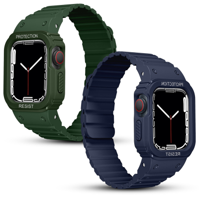 Apple Watch 38mm KRD-142 Airbag Tasarımlı Kasa Koruyuculu Silikon Kordon - 14