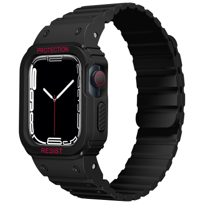 Apple Watch 38mm KRD-142 Airbag Tasarımlı Kasa Koruyuculu Silikon Kordon - 6