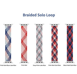 Apple Watch 38mm Wiwu Braided Solo Loop Contrast Color Large Kordon - 2