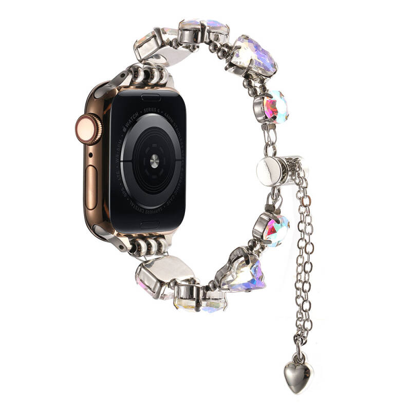 Apple Watch 38mm Zore KRD-115 Renkli Taş Tasarımlı Kordon - 6