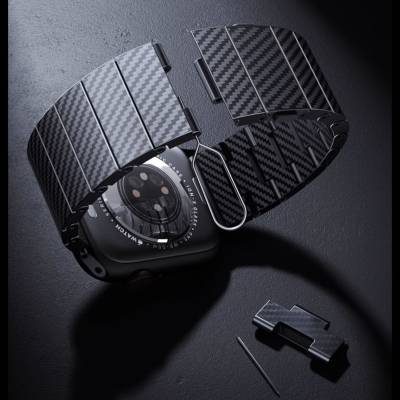 Apple Watch 38mm Zore KRD-90 600D Karbon Fiber Kordon - 3
