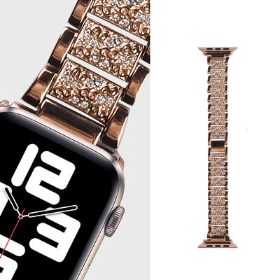 Apple Watch 40mm Wiwu Three Beads Set Auger Metal Kordon - 14