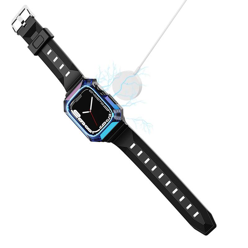 Apple Watch 40mm Zore KRD-88 Sert PC Kasa Koruyuculu Silikon Kordon - 13