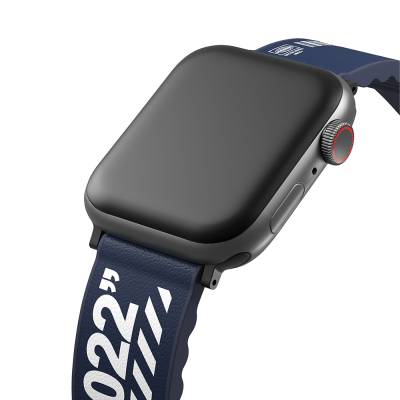 Apple Watch 42mm SkinArma Taihi Sora Yazı Desenli Deri Görünümlü Silikon Kordon - 7