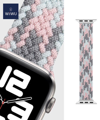 Apple Watch 42mm Wiwu Braided Solo Loop Contrast Color Medium Kordon - 3