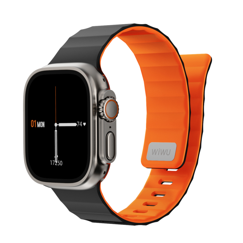 Apple Watch 42mm Wiwu Mag Secur Serisi Silikon Kordon - 1