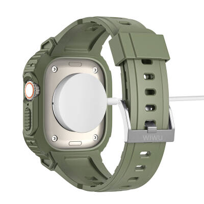 Apple Watch 42mm Wiwu Wi-WB014 Armor Serisi 2in1 Sert PC Kasa Koruyuculu Silikon Kordon - 11