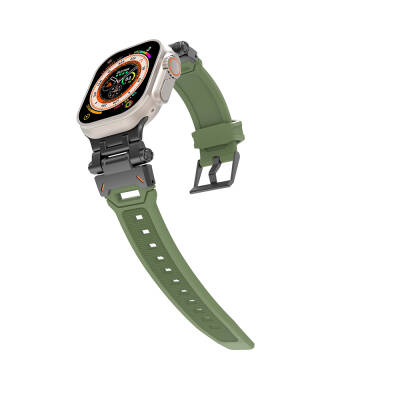 Apple Watch 42mm Zore KRD-108 Metal Başlıklı Silikon Kordon - 18