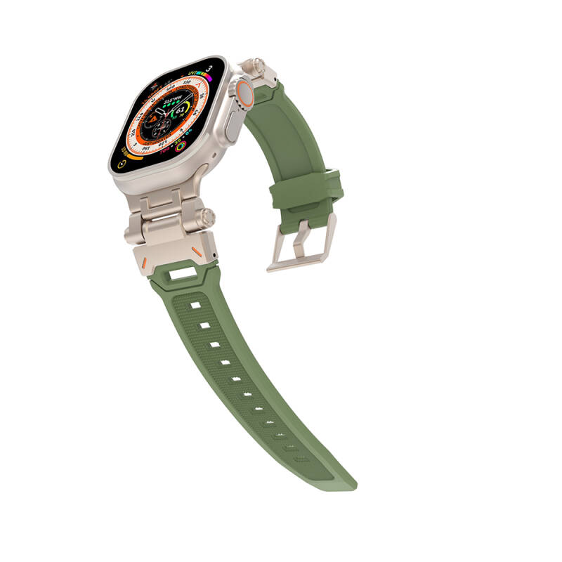 Apple Watch 42mm Zore KRD-108 Metal Başlıklı Silikon Kordon - 20
