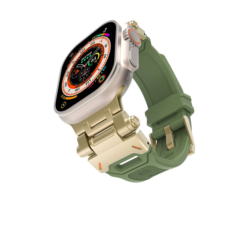 Apple Watch 42mm Zore KRD-108 Metal Başlıklı Silikon Kordon - 10