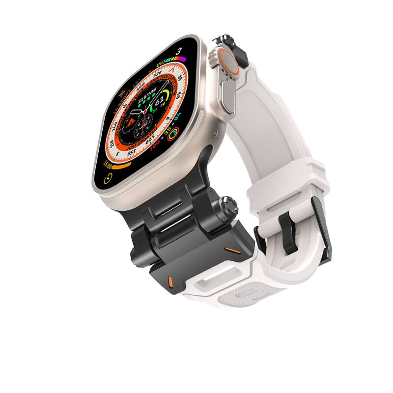 Apple Watch 42mm Zore KRD-108 Metal Başlıklı Silikon Kordon - 4