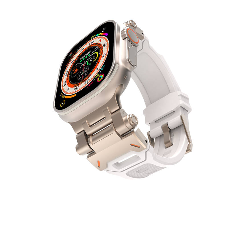 Apple Watch 42mm Zore KRD-108 Metal Başlıklı Silikon Kordon - 5