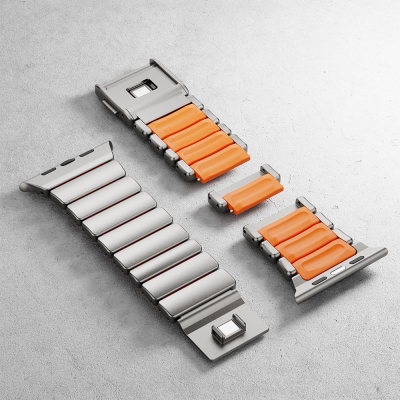 Apple Watch 42mm Zore KRD-152 Titanium Silicone Band - 47