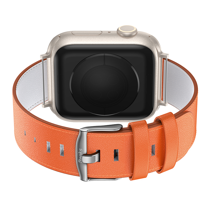 Apple Watch 44mm Benks Vintage Genuine Leather Serisi Deri Kordon Strap Kayış - 6
