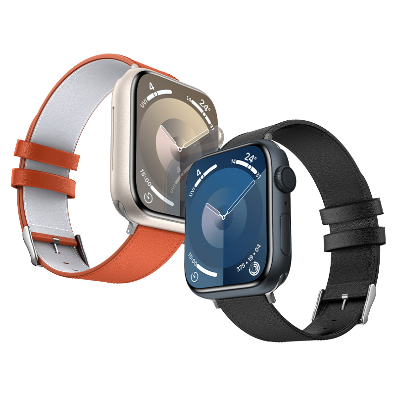 Apple Watch 44mm Benks Vintage Genuine Leather Serisi Deri Kordon Strap Kayış - 9