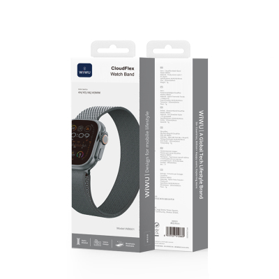 Apple Watch 44mm Kordon Wiwu WB501 CloudFlex Serisi Hasır Örgü Strap Kayış - 14