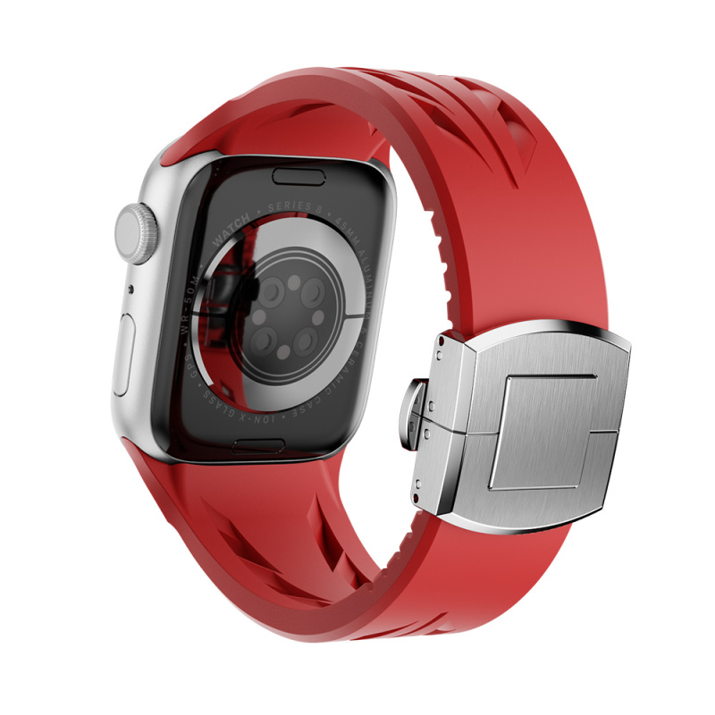 Apple Watch 44mm KRD-127 Metal Tokalı Silikon Kordon - 15