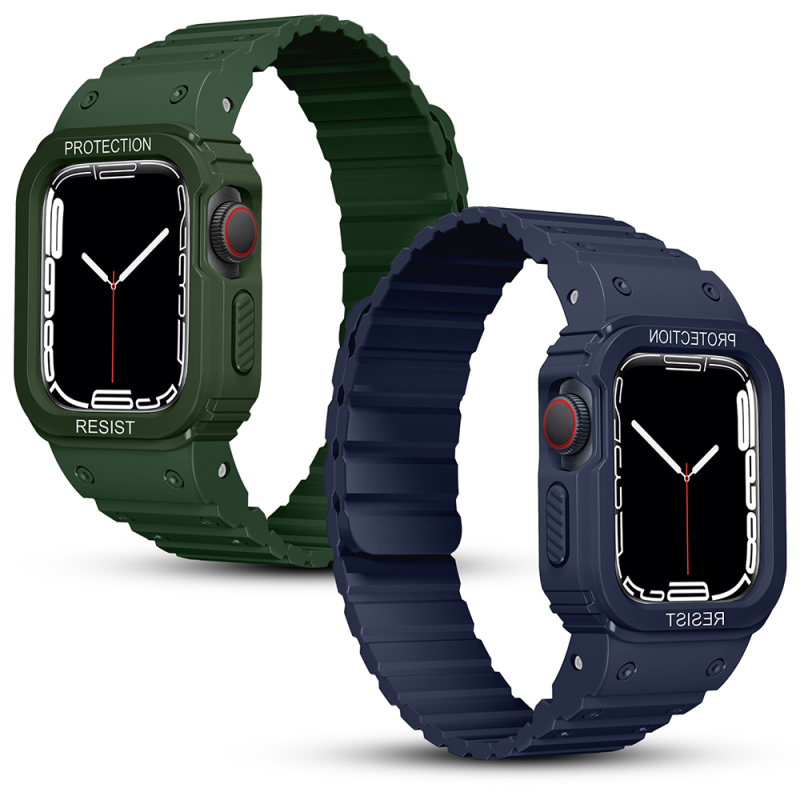 Apple Watch 44mm KRD-142 Airbag Tasarımlı Kasa Koruyuculu Silikon Kordon - 18