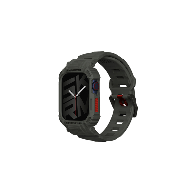 Apple Watch 44mm Skinarma Mecha 2in1 TPU Kasa Koruyucu + Silikon Kordon - 10