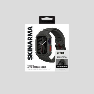 Apple Watch 44mm Skinarma Mecha 2in1 TPU Kasa Koruyucu + Silikon Kordon - 17