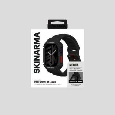 Apple Watch 44mm Skinarma Mecha 2in1 TPU Kasa Koruyucu + Silikon Kordon - 19