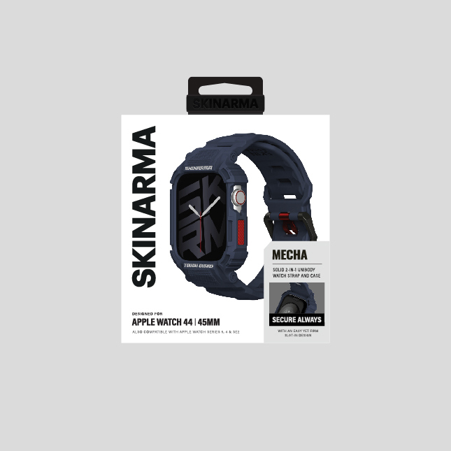 Apple Watch 44mm Skinarma Mecha 2in1 TPU Kasa Koruyucu + Silikon Kordon - 20