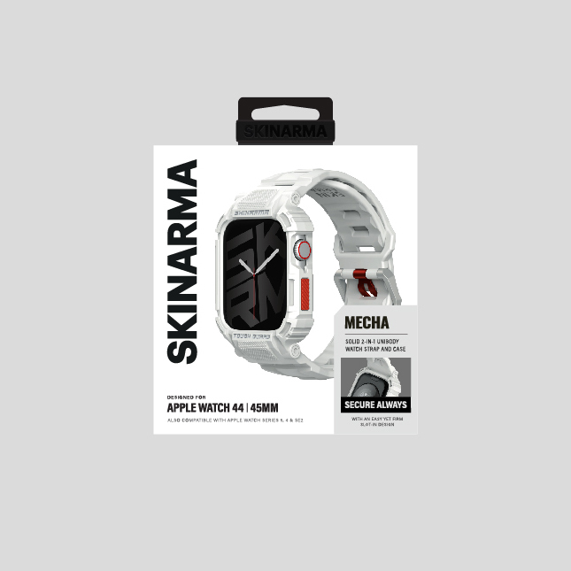 Apple Watch 44mm Skinarma Mecha 2in1 TPU Kasa Koruyucu + Silikon Kordon - 21