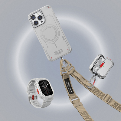 Apple Watch 44mm Skinarma Mecha 2in1 TPU Kasa Koruyucu + Silikon Kordon - 16
