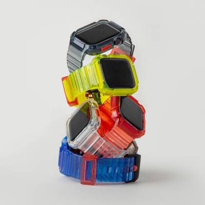 Apple Watch 44mm SkinArma Saido Sert PC Kasa Koruyuculu Silikon Kordon - 10