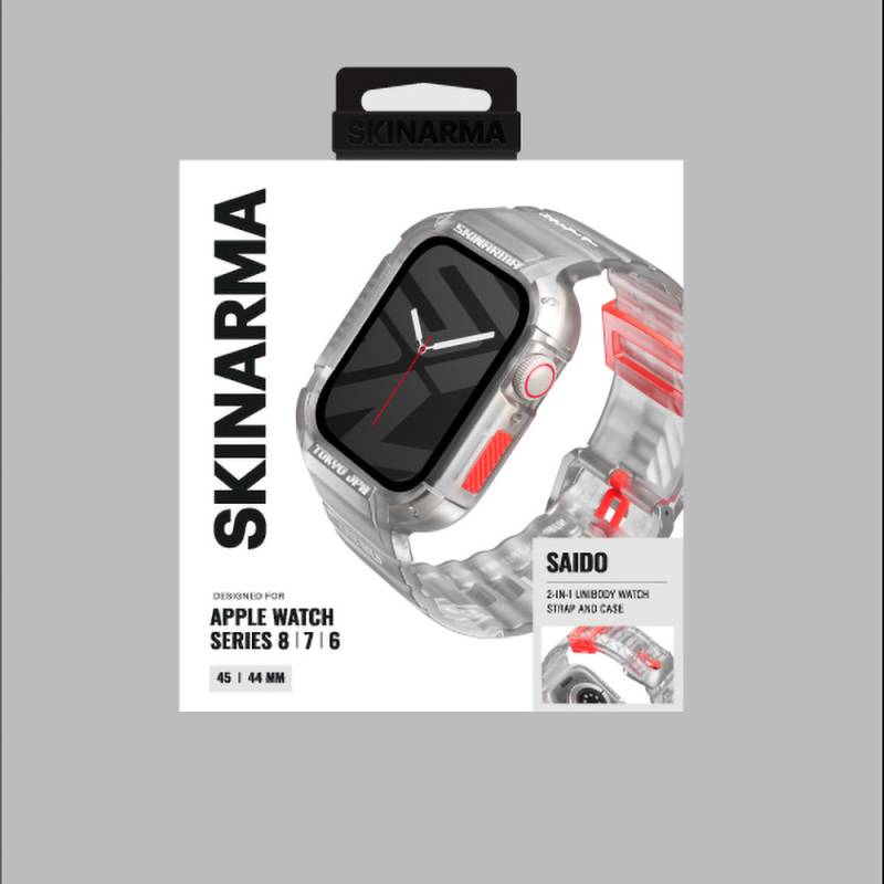 Apple Watch 44mm SkinArma Saido Sert PC Kasa Koruyuculu Silikon Kordon - 11