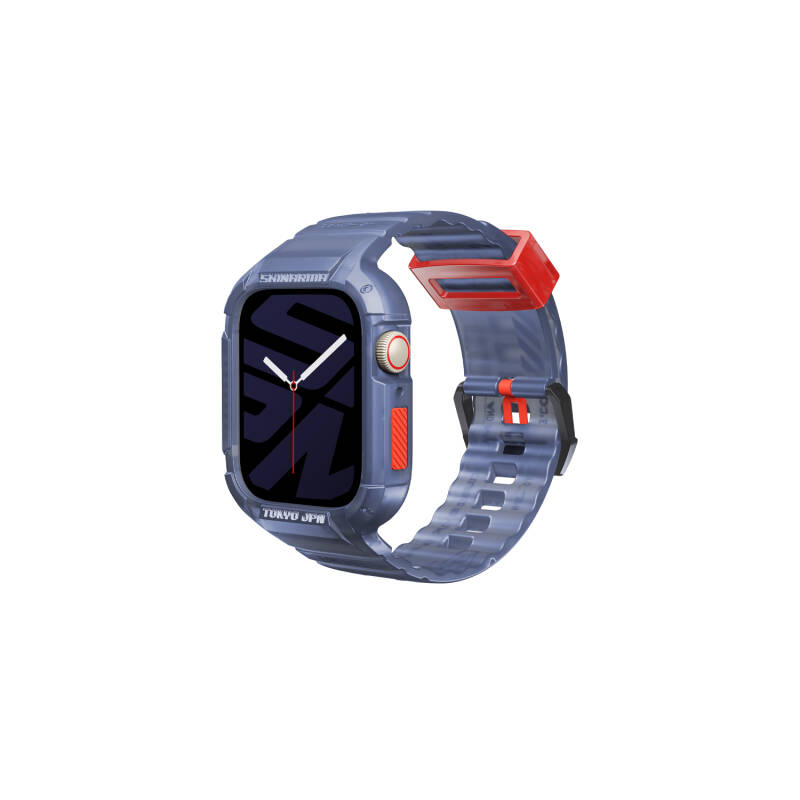 Apple Watch 44mm SkinArma Saido Sert PC Kasa Koruyuculu Silikon Kordon - 22