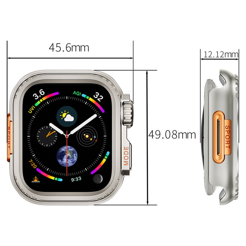 Apple Watch 44mm to Apple Watch Ultra 49mm Case Converter and Screen Protector Zore Watch Gard 33 - 2