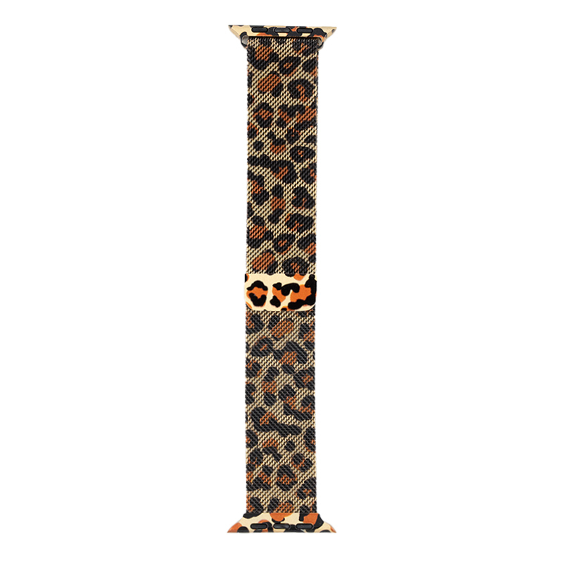Apple Watch 44mm Zore KRD-01 Leopard Pattern Metal Band - 5