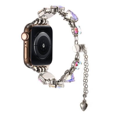 Apple Watch 44mm Zore KRD-115 Renkli Taş Tasarımlı Kordon - 6