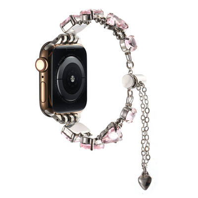 Apple Watch 44mm Zore KRD-115 Renkli Taş Tasarımlı Kordon - 5