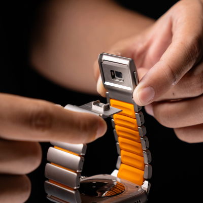 Apple Watch 44mm Zore KRD-152 Titanyum Silikon Kordon - 48