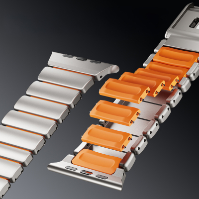 Apple Watch 44mm Zore KRD-152 Titanyum Silikon Kordon - 49