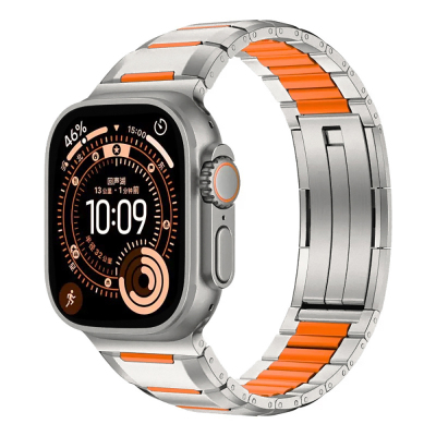 Apple Watch 44mm Zore KRD-155 Metal Silikon Kordon - 4