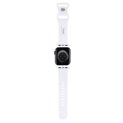 Apple Watch 7 41mm Hello Kitty Orjinal Lisanslı Fiyonklar & Çizgiler Silikon Kordon - 2