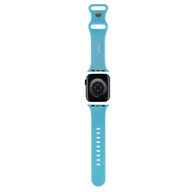 Apple Watch 7 41mm Hello Kitty Orjinal Lisanslı Yazı Logolu Fiyonk & Kitty Head Silikon Kordon - 13