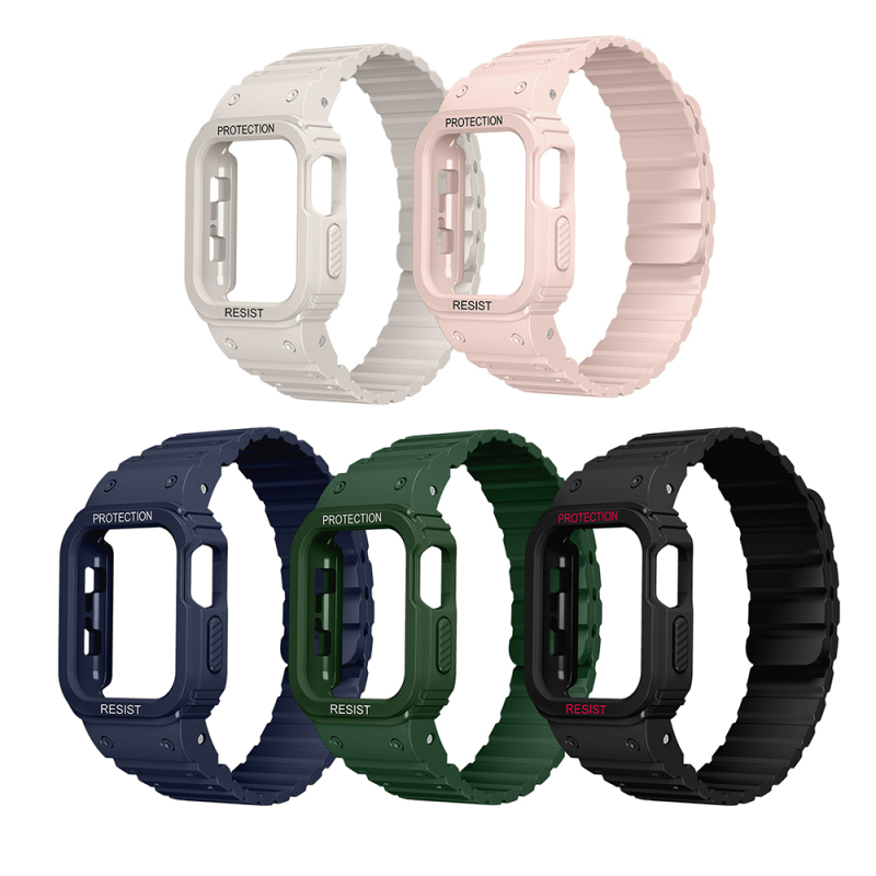 Apple Watch 7 41mm KRD-142 Airbag Tasarımlı Kasa Koruyuculu Silikon Kordon - 19