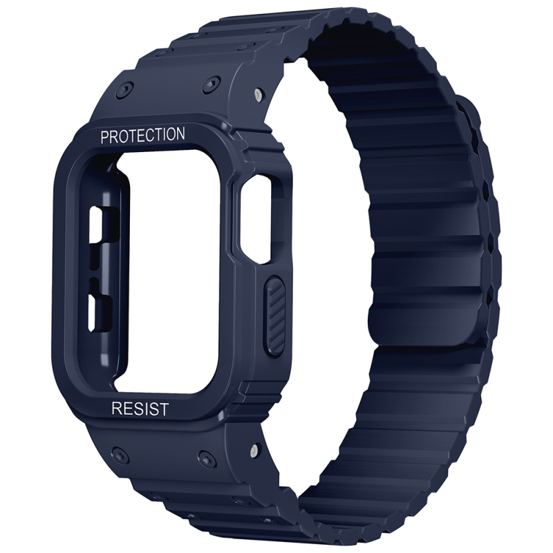 Apple Watch 7 41mm KRD-142 Airbag Tasarımlı Kasa Koruyuculu Silikon Kordon - 1