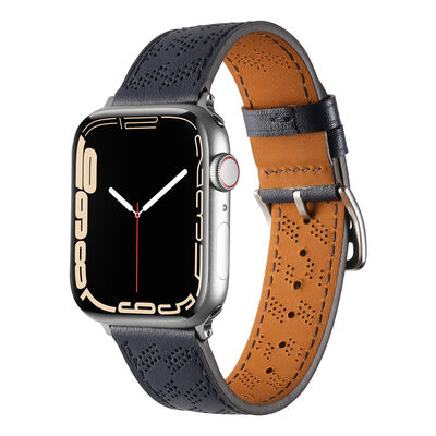 ​Apple Watch 7 41mm KRD-76 PU Leather Band Strap - 5