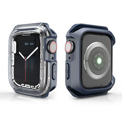 Apple Watch 7 41mm Zore Watch Gard 08 Sert PC + Silikon Koruyucu - 3
