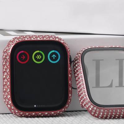 Apple Watch 7 41mm Zore Watch Gard 24 Hard PC Case And Screen Protector With Stones - 12