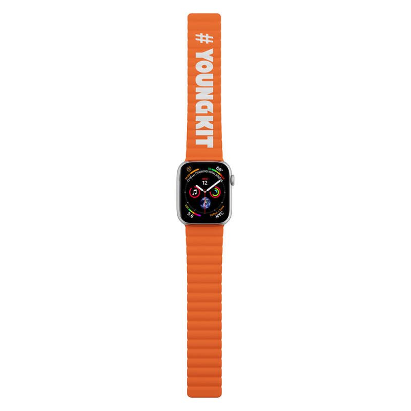 Apple Watch 7 45mm Band Youngkit Classical Magnetic Plug-in Silicone Strap Strap - 1