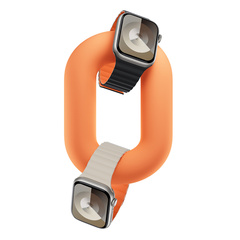 Apple Watch 7 45mm Benks Magnetik Tak Çıkar Silikon Strap Kayış - 4