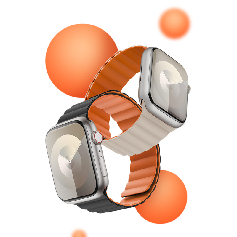 Apple Watch 7 45mm Benks Magnetik Tak Çıkar Silikon Strap Kayış - 5