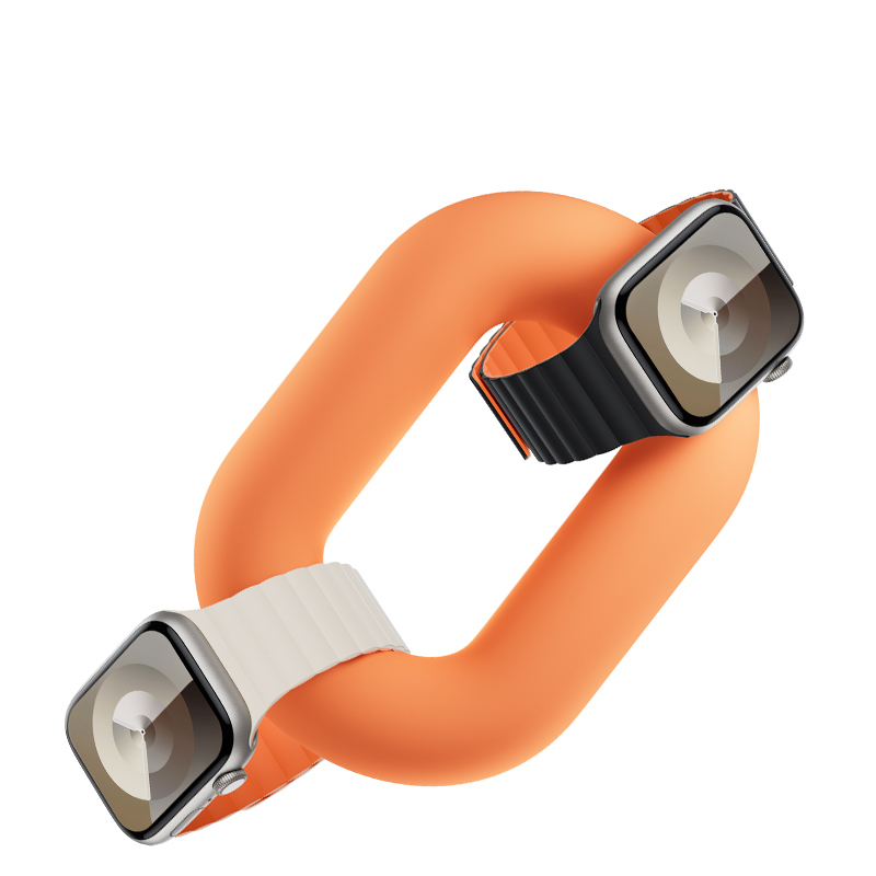 Apple Watch 7 45mm Benks Magnetik Tak Çıkar Silikon Strap Kayış - 6